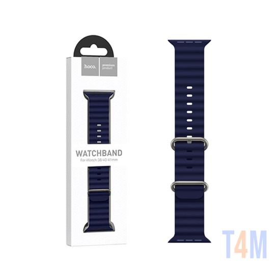 Bracelete de Silicona con Fivela Dupla para iWatch WA12 Series Original Marine (38/40/41mm) Azul